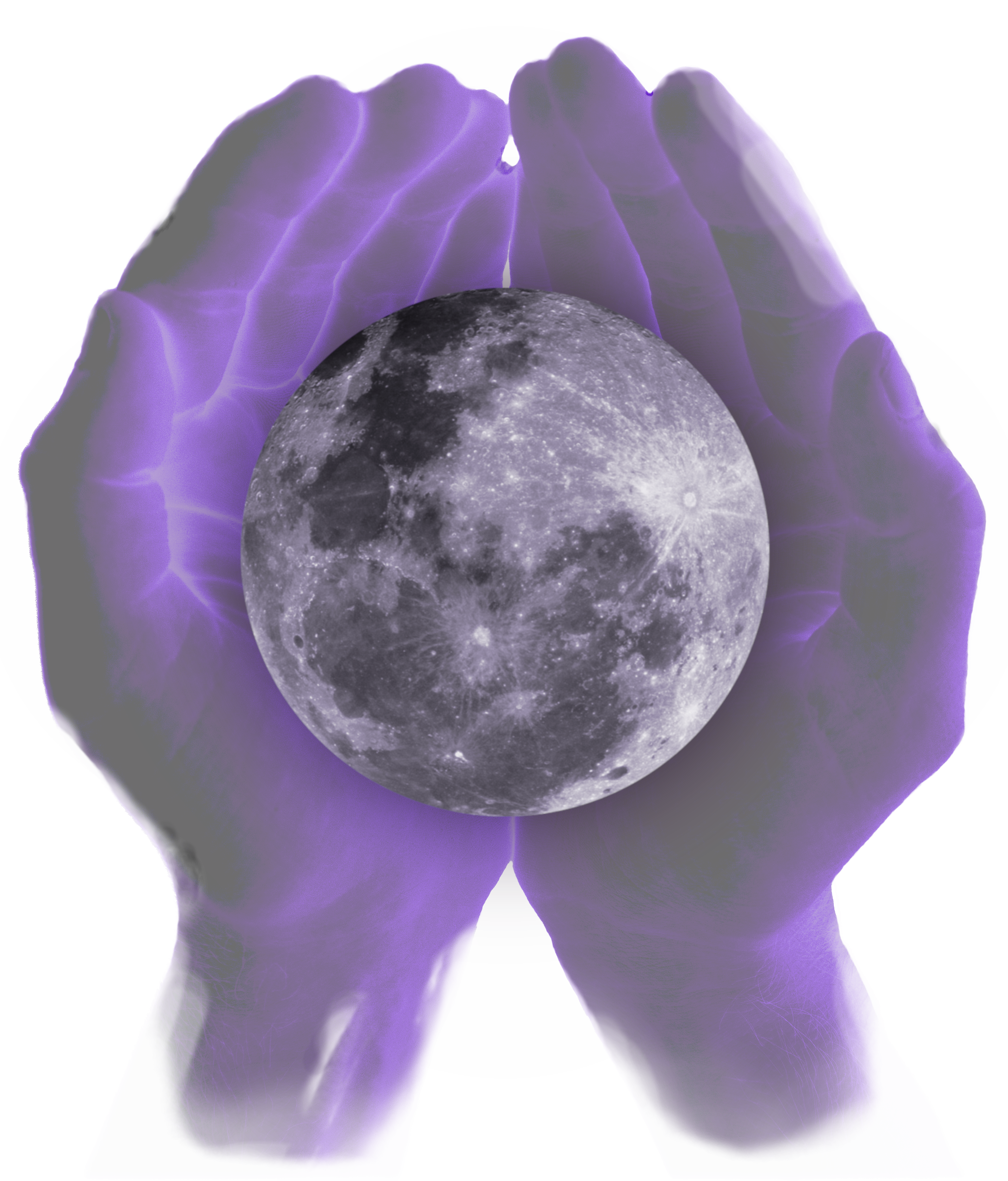 Healing hands with moon